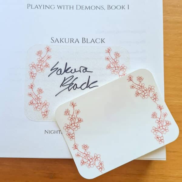 Sakura Black author signature bookplate clear sticker for books in paperback book