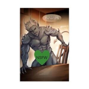 Sin kitchen table scene NSFW character art print